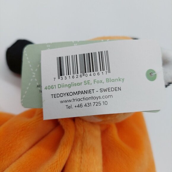 Teddykompaniet Diinglisar Collection 11 Inch Plush Animal Blanket Fox Orange - Picture 10 of 10